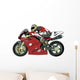 Red Racing Motorcycle with Wall Decal