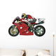 Red Racing Motorcycle with Wall Decal