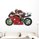 Red Racing Motorcycle with Wall Decal