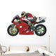 Red Racing Motorcycle with Wall Decal