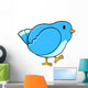 Fat Little Blue Bird Wall Decal