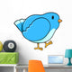 Fat Little Blue Bird Wall Decal