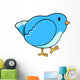 Fat Little Blue Bird Wall Decal