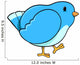 Fat Little Blue Bird Wall Decal