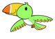 Flying Little Green Toucan Wall Decal