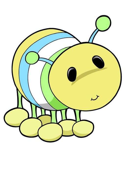 Cute Little Yellow Caterpillar Wall Decal