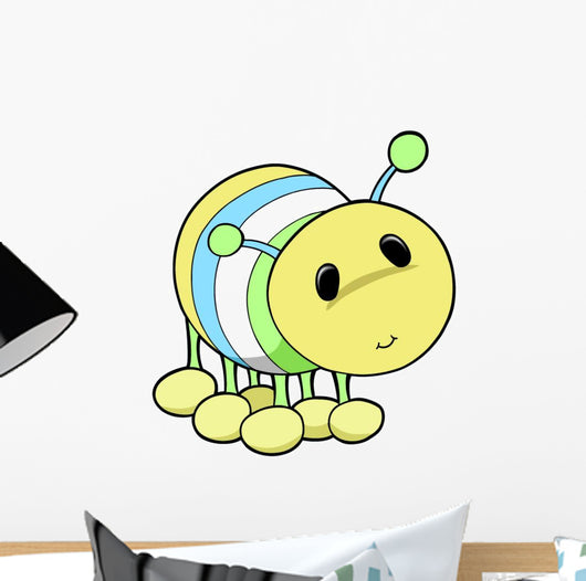 Cute Little Yellow Caterpillar Wall Decal