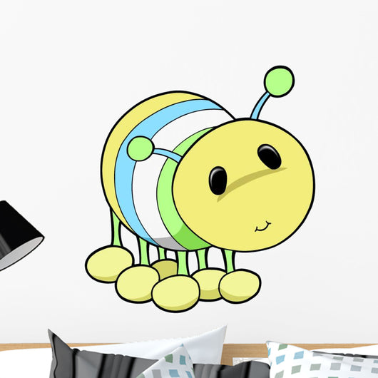 Cute Little Yellow Caterpillar Wall Decal