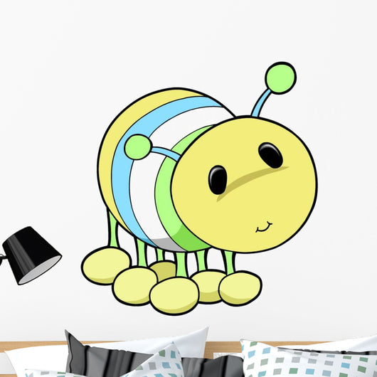 Cute Little Yellow Caterpillar Wall Decal