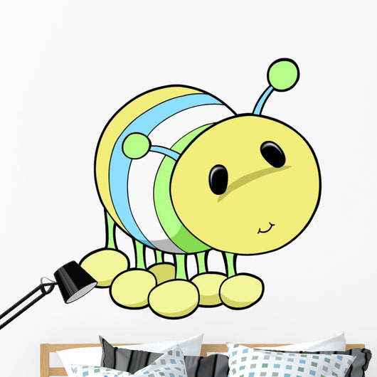 Cute Little Yellow Caterpillar Wall Decal