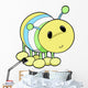 Cute Little Yellow Caterpillar Wall Decal