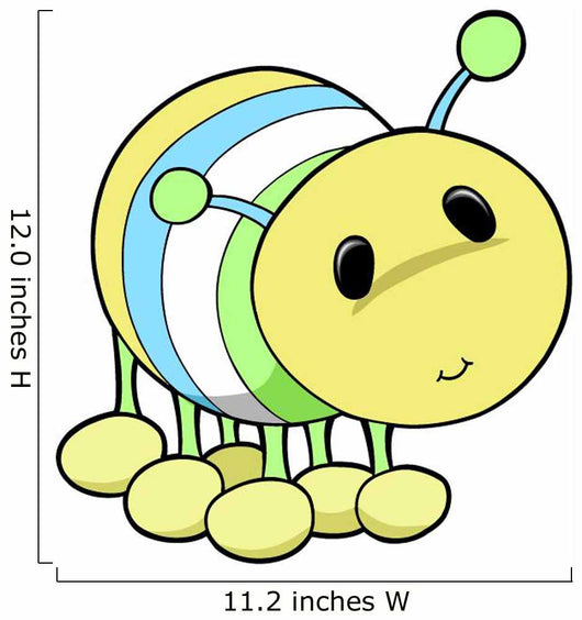 Cute Little Yellow Caterpillar Wall Decal