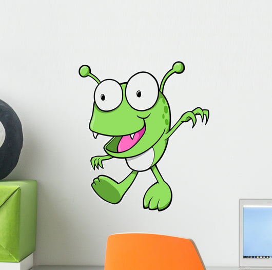 Green Little Monster Bug Wall Decal