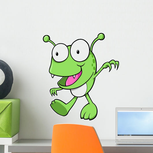 Green Little Monster Bug Wall Decal