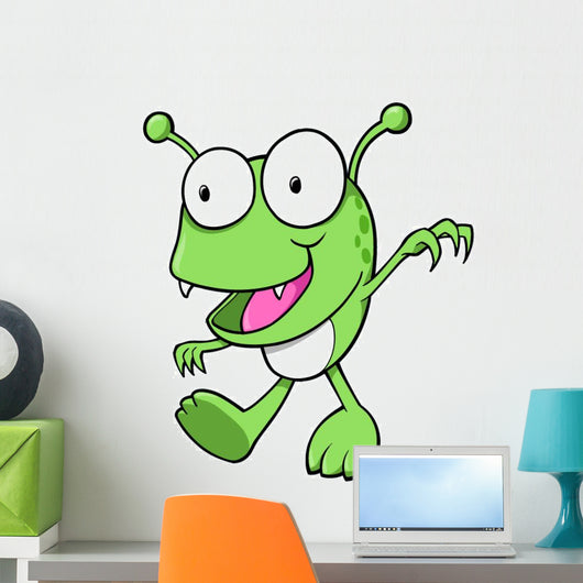Green Little Monster Bug Wall Decal