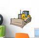 Left Side Yellow Bulldozer Wall Decal