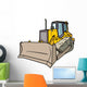 Left Side Yellow Bulldozer Wall Decal