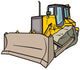 Left Side Yellow Bulldozer Wall Decal