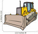 Left Side Yellow Bulldozer Wall Decal
