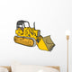 Sideview Yellow Bulldozer Wall Decal