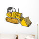 Sideview Yellow Bulldozer Wall Decal