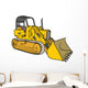 Sideview Yellow Bulldozer Wall Decal