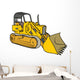 Sideview Yellow Bulldozer Wall Decal