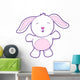 Cute Pink and White Bunny Wall Decal
