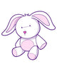 Cute Pink and White Bunny Wall Decal