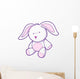 Cute Pink and White Bunny Wall Decal