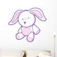 Cute Pink and White Bunny Wall Decal