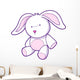 Cute Pink and White Bunny Wall Decal