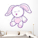 Cute Pink and White Bunny Wall Decal