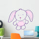 Cute Pink and White Bunny Wall Decal