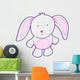 Cute Pink and White Bunny Wall Decal
