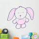 Cute Pink and White Bunny Wall Decal