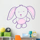 Cute Pink and White Bunny Wall Decal