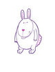Cute White and Pink Bunny Wall Decal