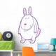 Cute White and Pink Bunny Wall Decal