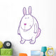 Cute White and Pink Bunny Wall Decal