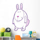 Cute White and Pink Bunny Wall Decal