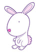Cute White and Pink Bunny Wall Decal