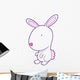 Cute White and Pink Bunny Wall Decal