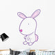 Cute White and Pink Bunny Wall Decal