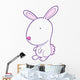 Cute White and Pink Bunny Wall Decal