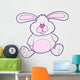 Cute White and Pink Bunny Wall Decal