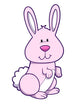 Cute White and Pink Bunny Wall Decal