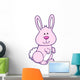 Cute White and Pink Bunny Wall Decal