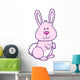 Cute White and Pink Bunny Wall Decal