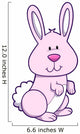 Cute White and Pink Bunny Wall Decal